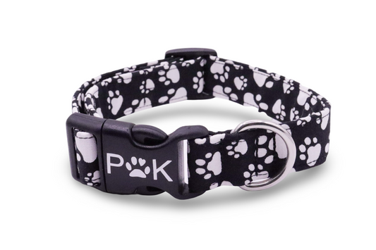 Black & White Paws Dog Collar