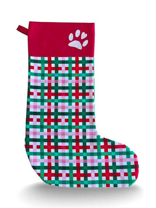 Gingham Christmas stocking