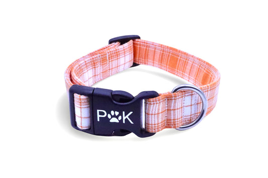 Orange Tartan Dog Collars