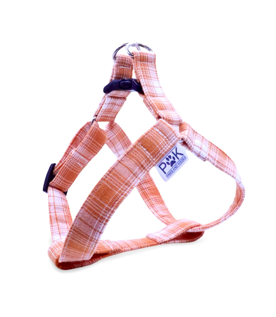 Orange Tartan Dog Harness